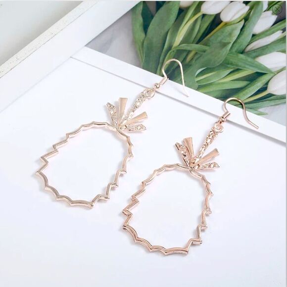 🍍Rose Gold Plated Lightweight Hook Drop boho Beachy Earrings - Picture 2 of 13